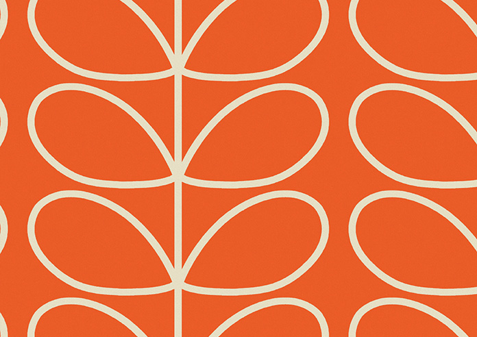 Orla Kiely Jumbo Linear Stem, Persimmon - Made to Measure Curtains - Image 8